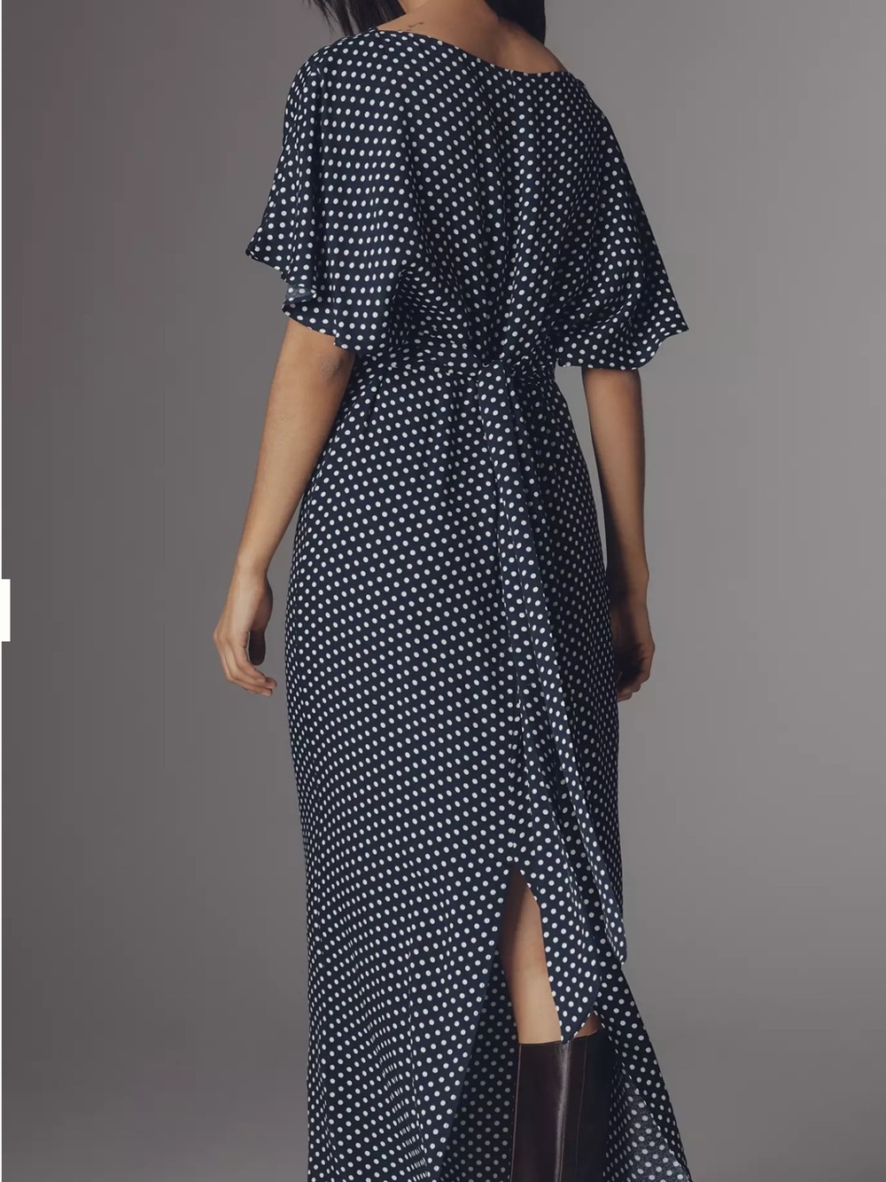 Reformation Navy and White Polka Dot Maxi Dress - Picture 3 of 11